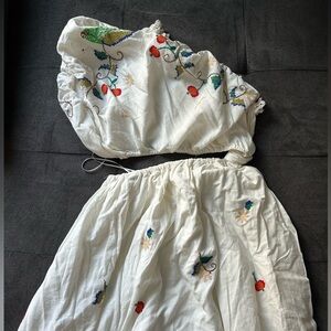 Farm Rio embroidered tropical dress